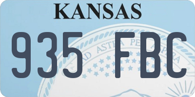 KS license plate 935FBC
