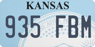 KS license plate 935FBM