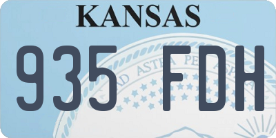 KS license plate 935FDH