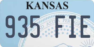 KS license plate 935FIE