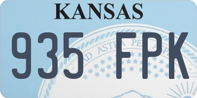 KS license plate 935FPK