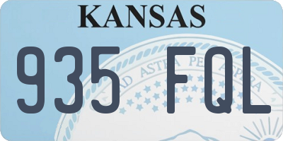 KS license plate 935FQL
