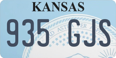 KS license plate 935GJS
