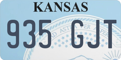 KS license plate 935GJT