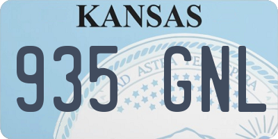 KS license plate 935GNL