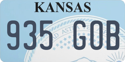 KS license plate 935GOB