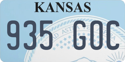 KS license plate 935GOC