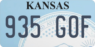 KS license plate 935GOF