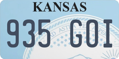 KS license plate 935GOI