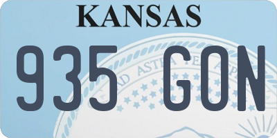 KS license plate 935GON