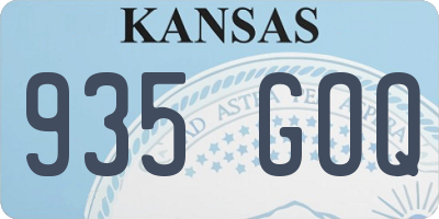 KS license plate 935GOQ