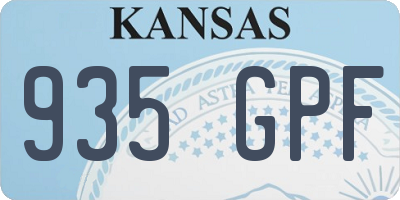 KS license plate 935GPF