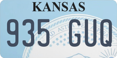 KS license plate 935GUQ