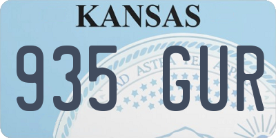 KS license plate 935GUR