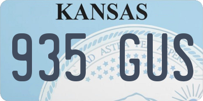 KS license plate 935GUS