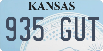 KS license plate 935GUT