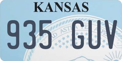 KS license plate 935GUV