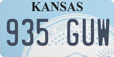 KS license plate 935GUW