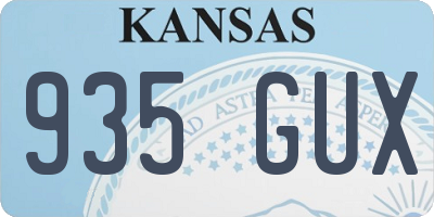 KS license plate 935GUX
