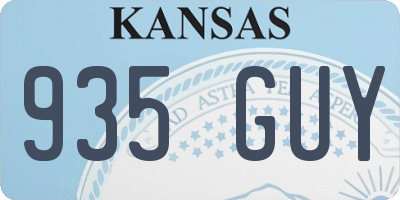 KS license plate 935GUY