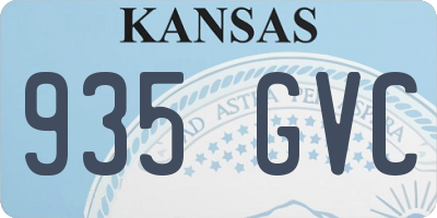 KS license plate 935GVC