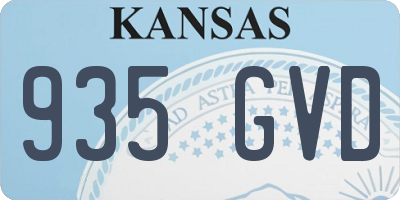 KS license plate 935GVD