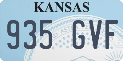 KS license plate 935GVF