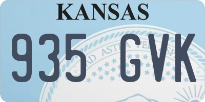 KS license plate 935GVK