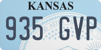 KS license plate 935GVP