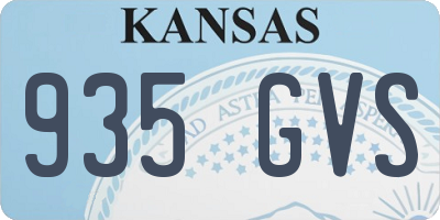 KS license plate 935GVS