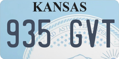 KS license plate 935GVT