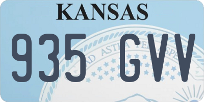 KS license plate 935GVV