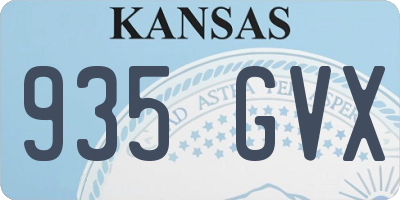 KS license plate 935GVX
