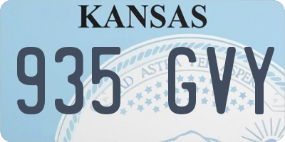 KS license plate 935GVY