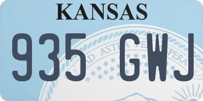 KS license plate 935GWJ