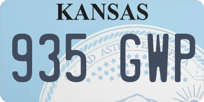 KS license plate 935GWP