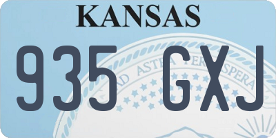 KS license plate 935GXJ