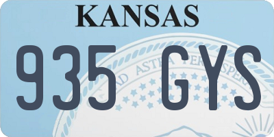 KS license plate 935GYS