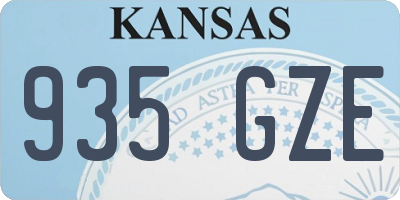 KS license plate 935GZE