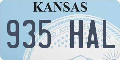 KS license plate 935HAL