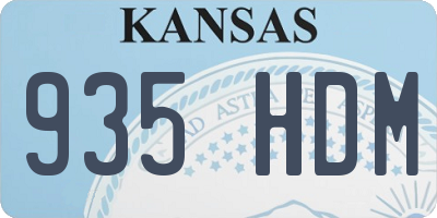 KS license plate 935HDM