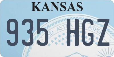 KS license plate 935HGZ