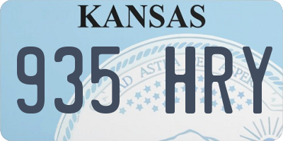 KS license plate 935HRY
