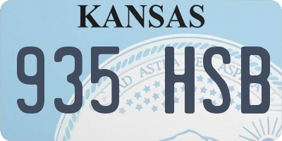 KS license plate 935HSB