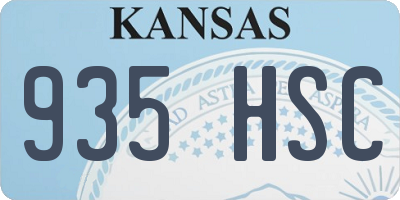 KS license plate 935HSC