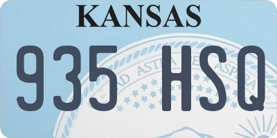 KS license plate 935HSQ