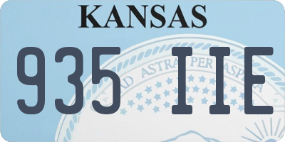 KS license plate 935IIE