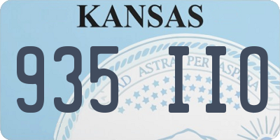 KS license plate 935IIO
