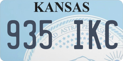 KS license plate 935IKC