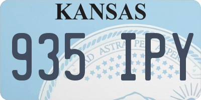 KS license plate 935IPY